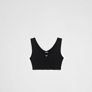 Ribbed jersey tank top