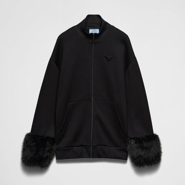 Double fleece high-neck blouson