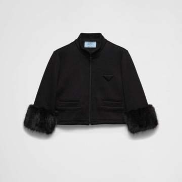 Cropped fleece blouson