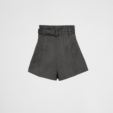 Pinstripe wool shorts