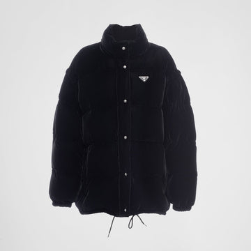 Convertible velvet down jacket