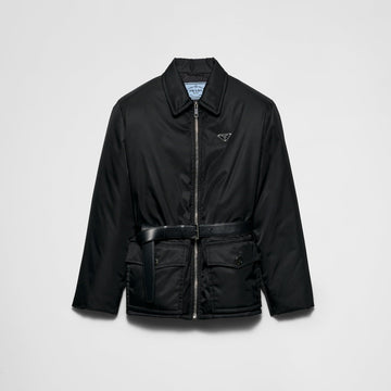 Re-Nylon down jacket with belt