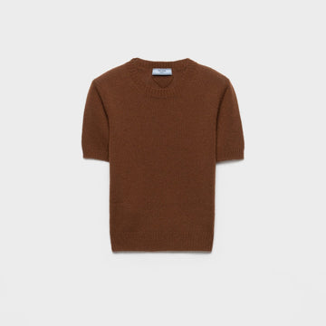 Short-sleeved cashmere sweater