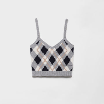 Argyle knit cashmere top