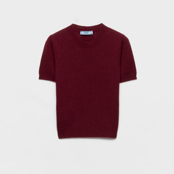 Short-sleeved cashmere sweater