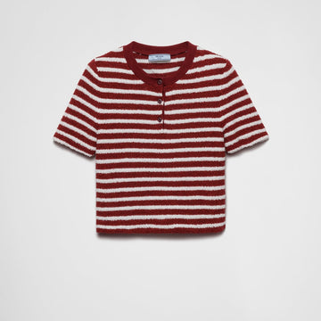 Cotton bouclé crew-neck sweater