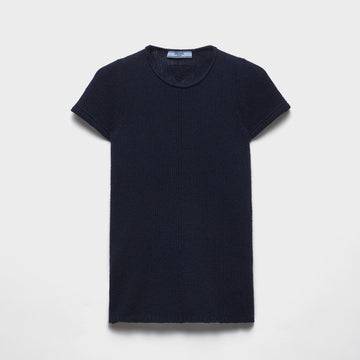 Short-sleeved cashmere sweater