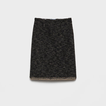 Double tweed midi-skirt