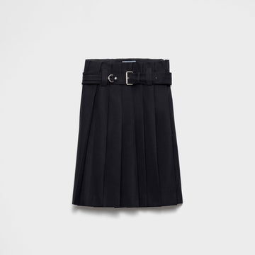Pleated gabardine skirt