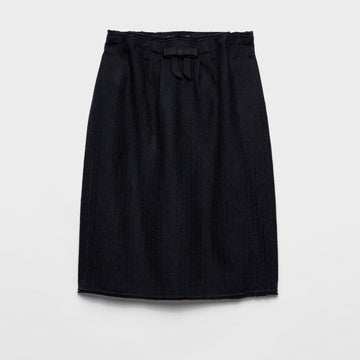 Chevron wool midi skirt