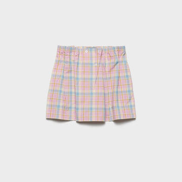 Checked cotton miniskirt