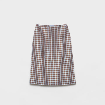 Checked stretch georgette skirt