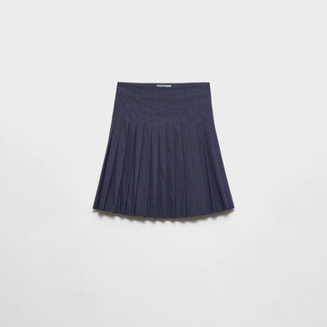 Pleated poplin skirt