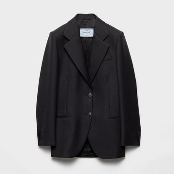 Single-breasted gabardine jacket