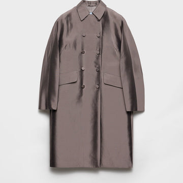 Double-breasted wool and silk coat