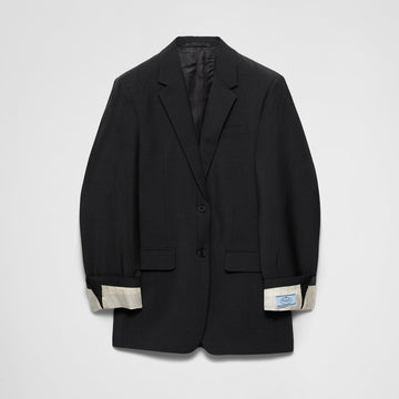 Single-breasted kid mohair jacket