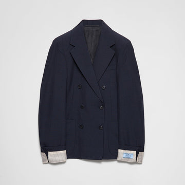 Double-breasted kid mohair jacket
