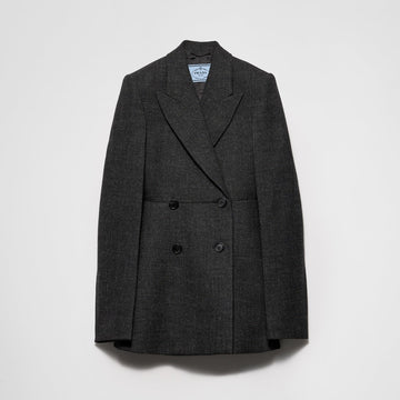 Double-breasted vintage-look rush stitch jacket