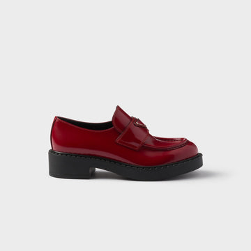 Chocolate brushed leather loafers