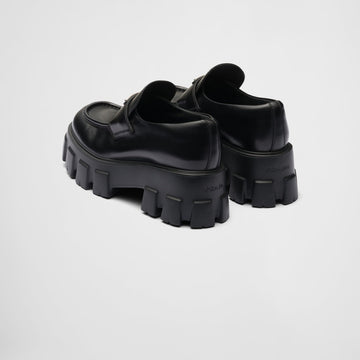 Brushed leather Monolith loafers