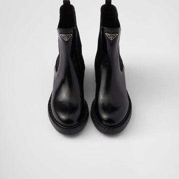 Chocolate brushed leather Chelsea boots