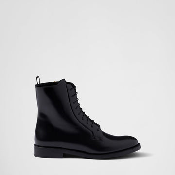 Brushed leather ankle boots