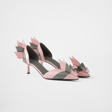 Two-tone  leather D'Orsay pumps