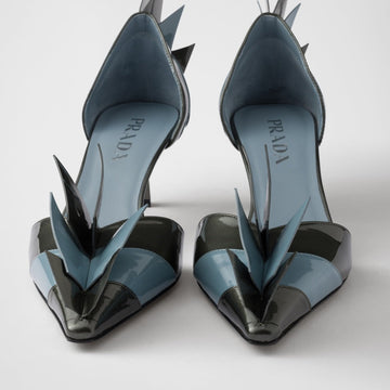 Two-tone  leather D'Orsay pumps
