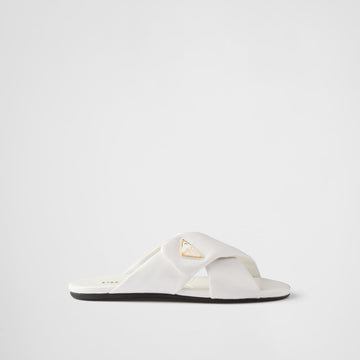 Padded nappa leather slides