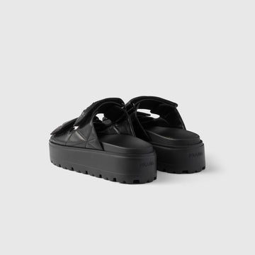 Padded nappa leather slides