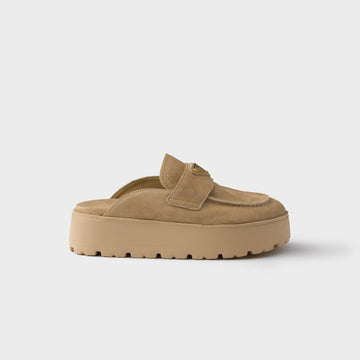 Suede flatform mules