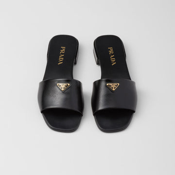 Saffiano  leather slides