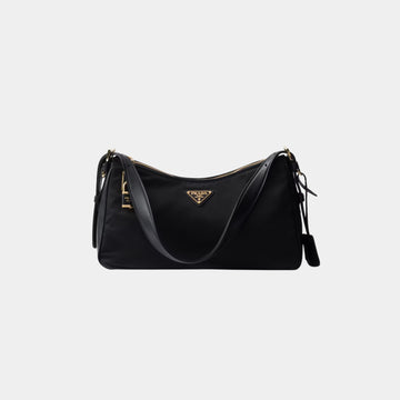 Aimee Large Re-Nylon And Leather Shoulder Bag With Padlock
