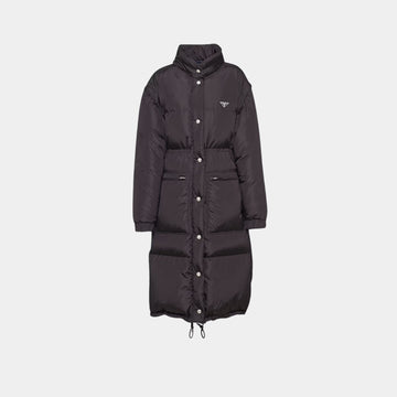 Black Blue Re-Nylon Down Coat