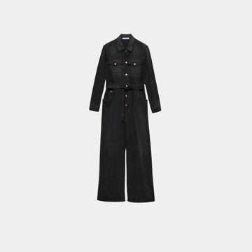Black Denim Jumpsuit