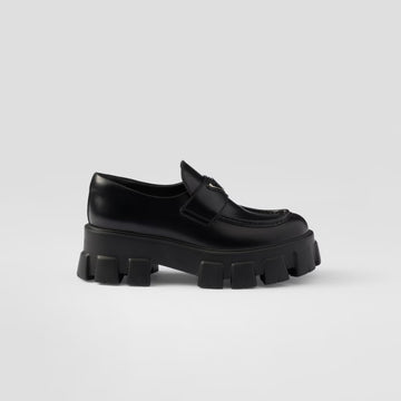 Brushed Leather Monolith Loafers