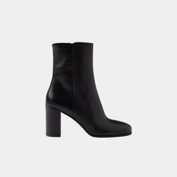 Leather High Heeled Booties