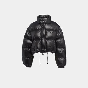 Re-Nylon Cropped Convertible Down Jacket