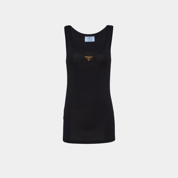 Ribbed Knit Jersey Tank Top