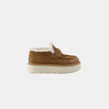 Suede Loafers With Flatform Sole
