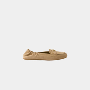 Suede Loafers With Monoblock Rubber Sole