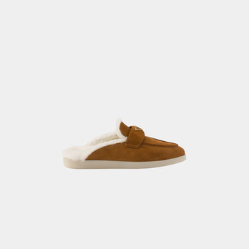 Suede And Shearling Slippers