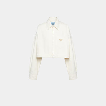 White Denim Blouson Jacket