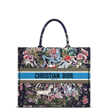 DIR 42CM BLUE MULTICOLOR D-CONSTELLATION EMBROIDERY LARGE BOOK TOTE