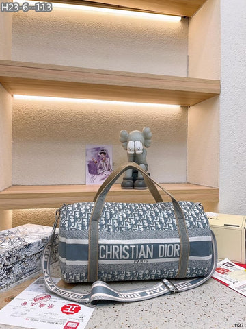 DIR 40CM GRAY OBLIQUE HOLDALL TRAVEL DUFFLE BAG