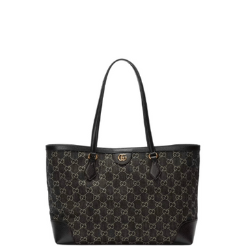 GG BLACK OPHIDIA MEDIUM TOTE WITH WEB