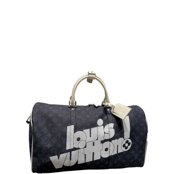 LUV 50CM DARK BLUE WITH WHITE KEEPALL BANDOULIERE