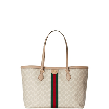 GG BEIGE OPHIDIA MEDIUM TOTE WITH WEB