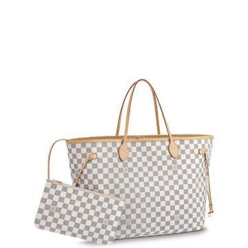 LUV 40CM NEVERFULL GM DAMIER AZUR AND BEIGE