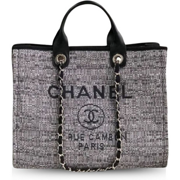 CHL BLACK DEAUVILLE TOTE RAFFIA CANVAS BAG